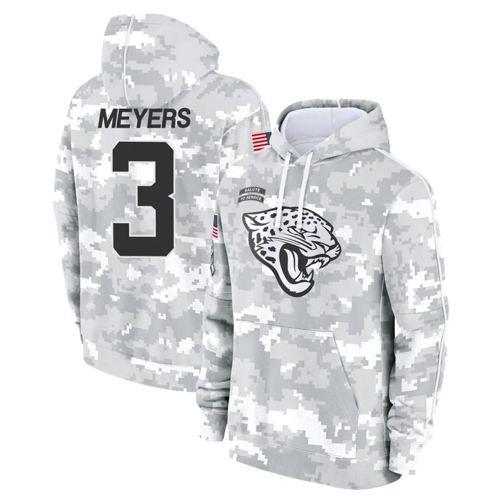 Tlead J.Jaguars #3 Jakobi Meyers Player Arctic Camo Salute to Service Hoodies Limited Game Stitched Jerseys