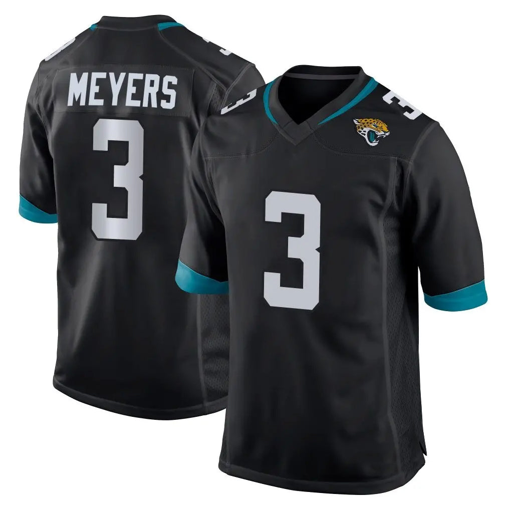 Tlead J.Jaguars #3 Jakobi Meyers Player Black Home Game Stitched Jerseys