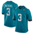 Tlead J.Jaguars #3 Jakobi Meyers Player Teal Home Game Stitched Jerseys