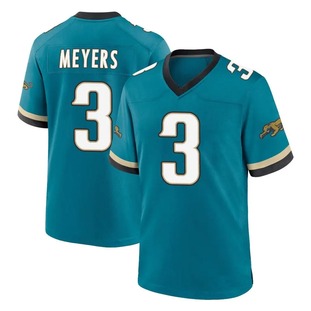 Tlead J.Jaguars #3 Jakobi Meyers Player Teal Prowler Throwback Limited Home Game Stitched Jerseys
