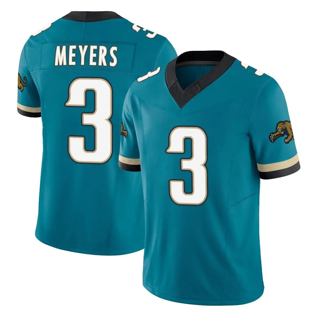Tlead J.Jaguars #3 Jakobi Meyers Player Teal Prowler Throwback Vapor F.U.S.E. Limited Home Game Stitched Jerseys