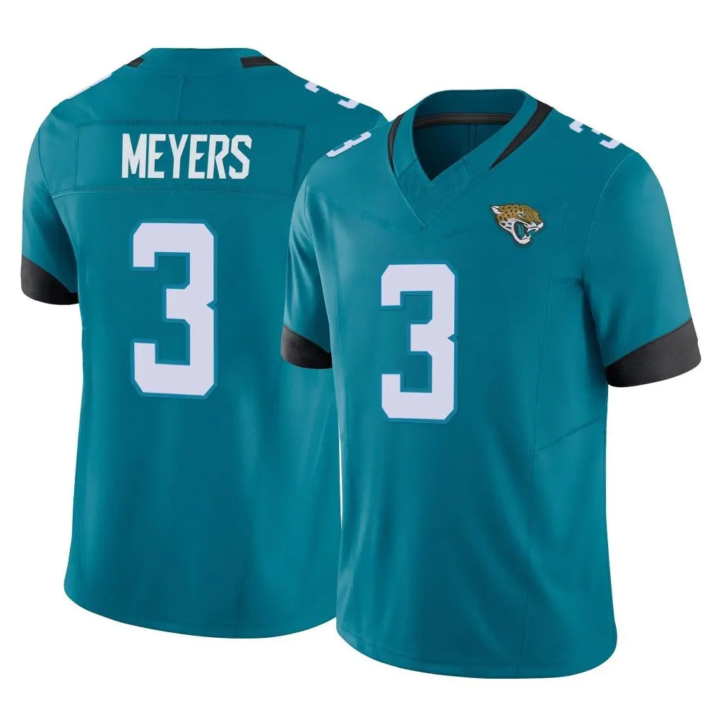 Tlead J.Jaguars #3 Jakobi Meyers Player Teal Vapor F.U.S.E. Limited Home Game Stitched Jerseys