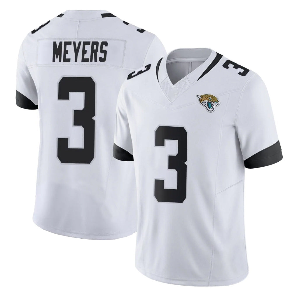Tlead J.Jaguars #3 Jakobi Meyers Player White Vapor F.U.S.E. Limited Home Game Stitched Jerseys