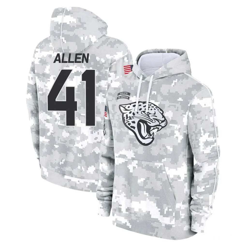 Tlead J.Jaguars #41 Josh Hines-Allen Player Arctic Camo Salute to Service Hoodies Limited Game Stitched Jerseys