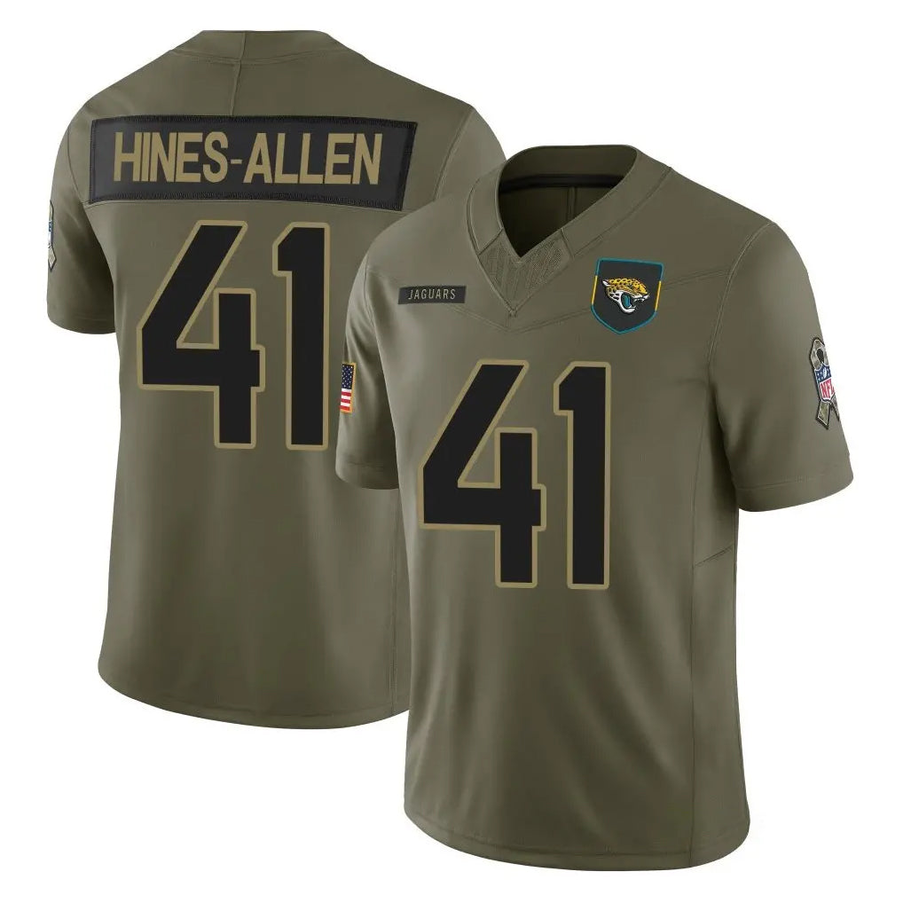 Tlead J.Jaguars #41 Josh Hines-Allen Player Olive 2025 Salute To Service Limited Game Stitched Jerseys
