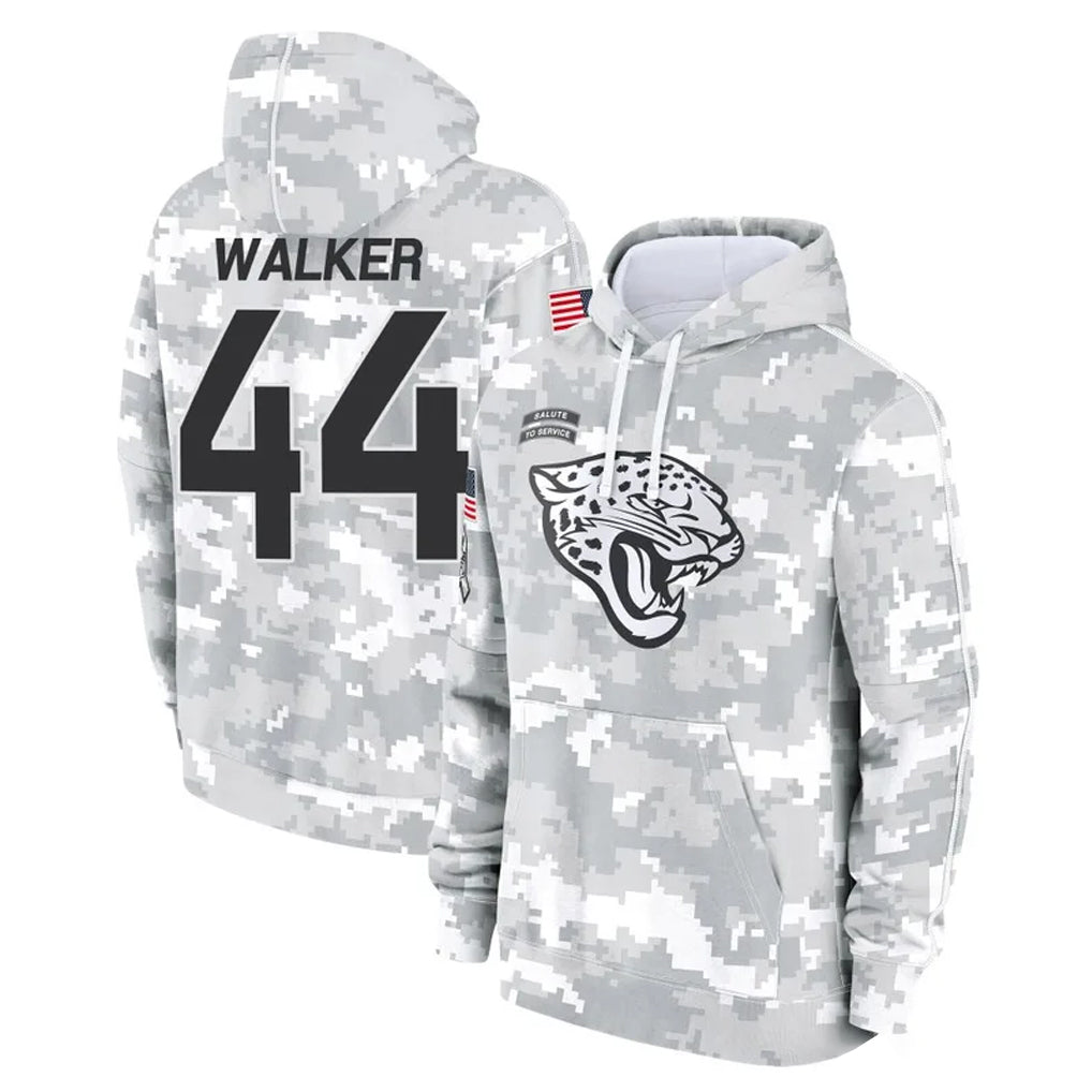 Tlead J.Jaguars #44 Travon Walker Player Arctic Camo Salute to Service Hoodies Limited Game Stitched Jerseys