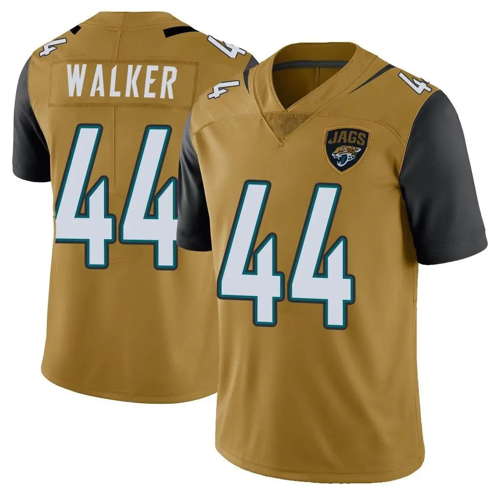 Tlead J.Jaguars #44 Travon Walker Player Gold Vapor Limited Home Game Stitched Jerseys