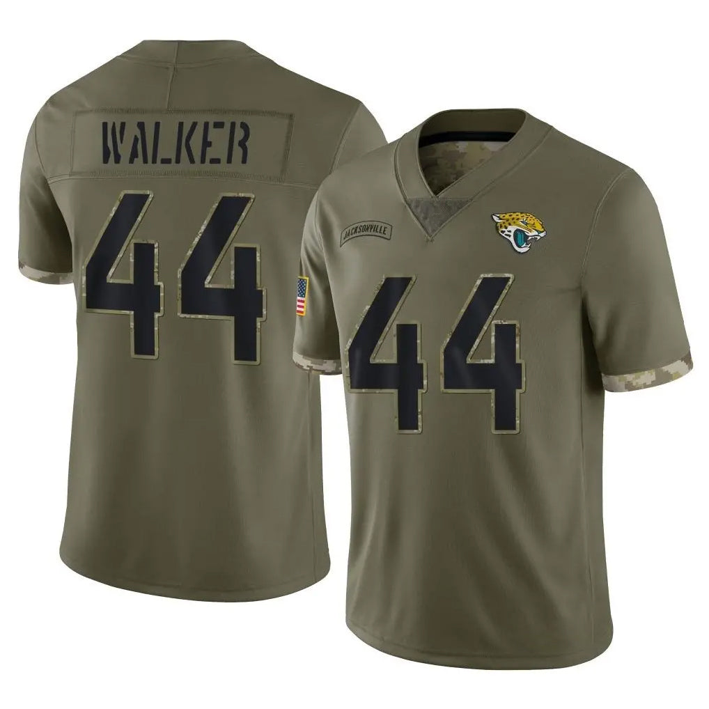 Tlead J.Jaguars #44 Travon Walker Player Olive Salute To Service Limited Stitched Jerseys