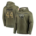 Tlead J.Jaguars #44 Travon Walker Player Olive Salute to Service Pullover Hoodies Home Game Stitched Jerseys