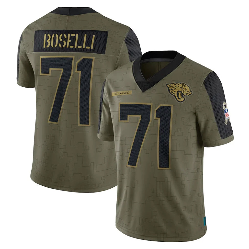 Tlead J.Jaguars #71 Tony Boselli?Player Olive Salute To Service Limited Game Stitched Jerseys