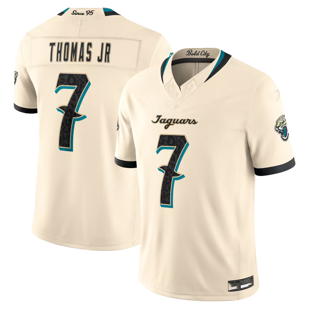 Tlead J.Jaguars #7 Brian Thomas Jr. Natural 2026 Rivalries Collection Limited Stitched Jerseys