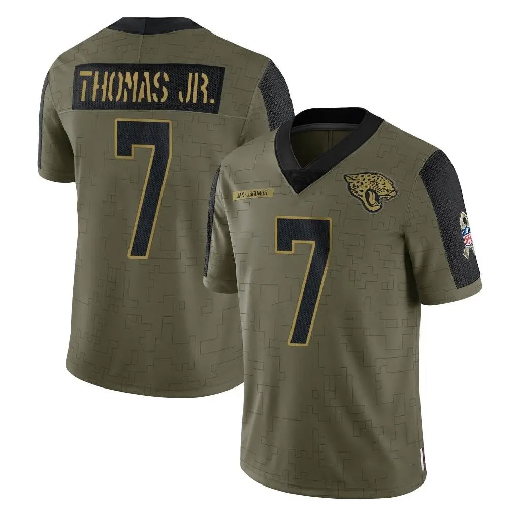 Tlead J.Jaguars #7 Brian Thomas Jr. Player Olive Salute To Service Limited Game Stitched Jerseys