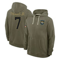 Tlead J.Jaguars #7 Brian Thomas Jr. Player Olive Salute to Service Pullover Hoodies Limited Stitched Jerseys