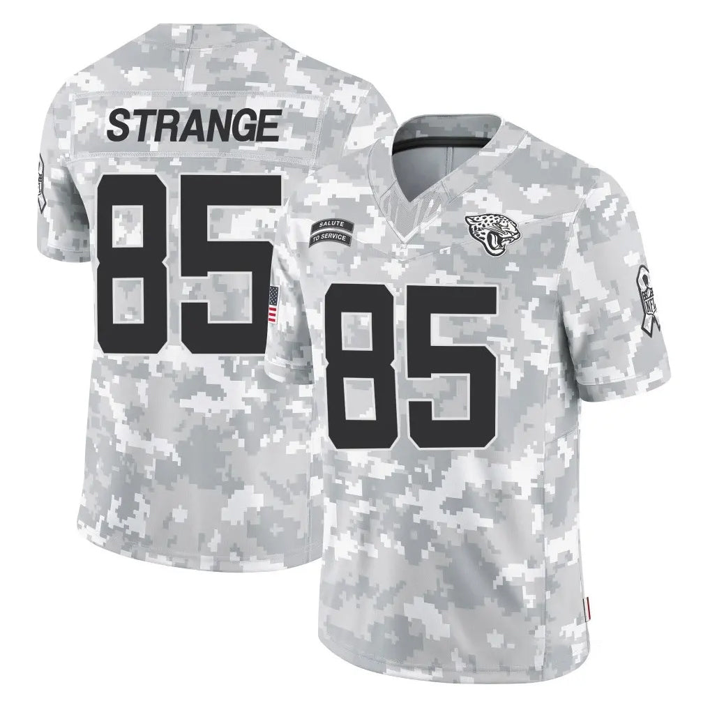 Tlead J.Jaguars #85 Brenton Strange Player Arctic Camo Salute To Service Limited Game Stitched Jerseys