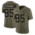 Tlead J.Jaguars #85 Brenton Strange Player Olive 2025 Salute To Service Limited Game Stitched Jerseys