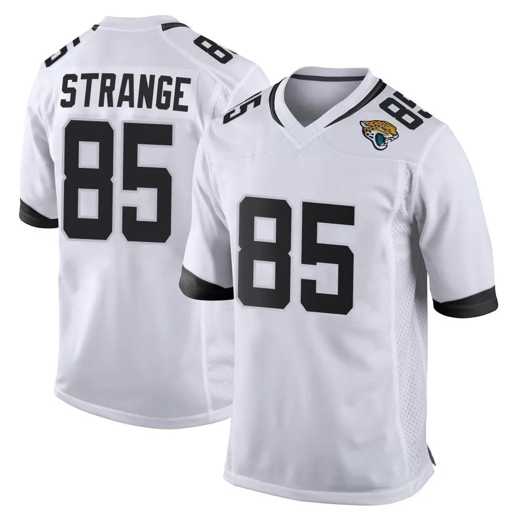 Tlead J.Jaguars #85 Brenton Strange Player White Home Game Stitched Jerseys