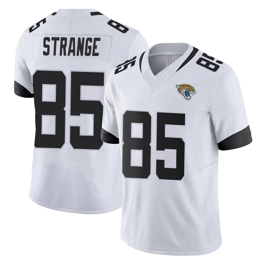 Tlead J.Jaguars #85 Brenton Strange Player White Vapor F.U.S.E. Limited Home Game Stitched Jerseys