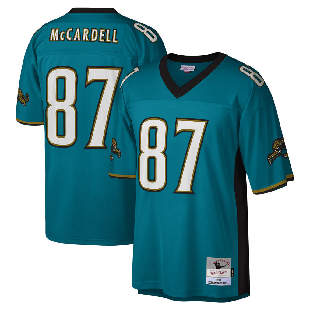 Tlead J.Jaguars #87 Keenan McCardell?Player Teal Mitchell & Ness Legacy Home Game Stitched Jerseys