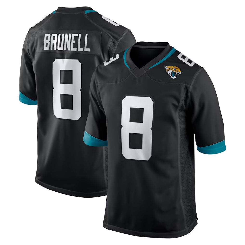 Tlead J.Jaguars #8 Mark Brunell?Player Black Home Game Stitched Jerseys