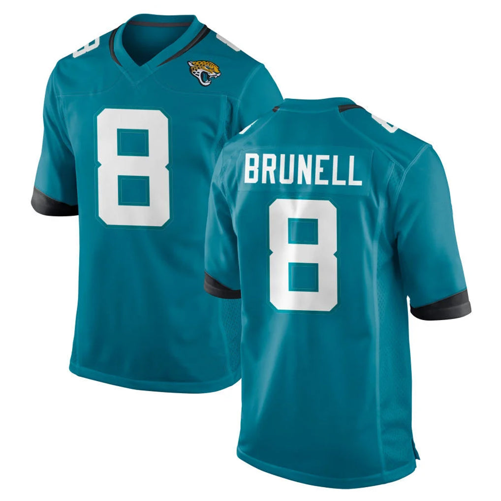 Tlead J.Jaguars #8 Mark Brunell?Player Teal Home Game Stitched Jerseys