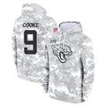 Tlead J.Jaguars #9 Logan Cooke Player Arctic Camo Salute to Service Hoodies Limited Game Stitched Jerseys