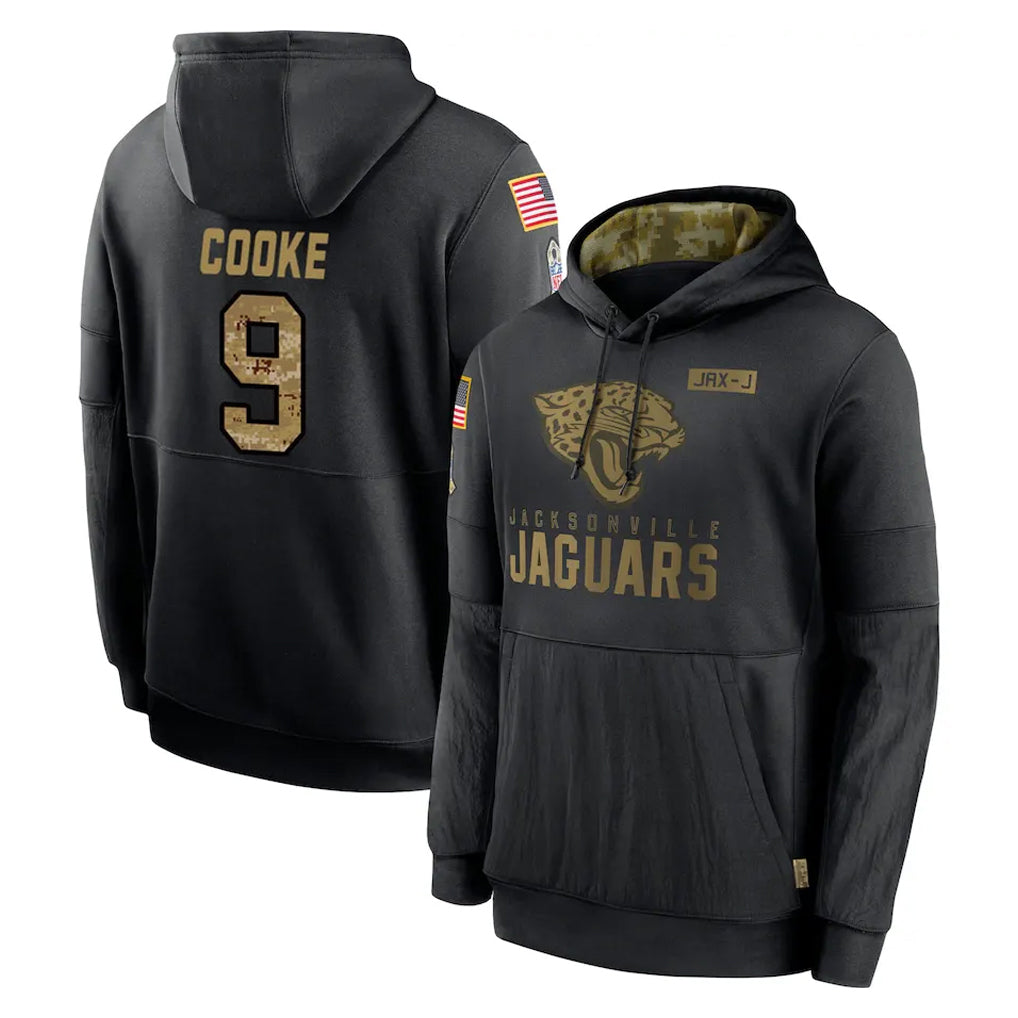 Tlead J.Jaguars #9 Logan Cooke Player Black Salute to Service Hoodies Limited Game Stitched Jerseys