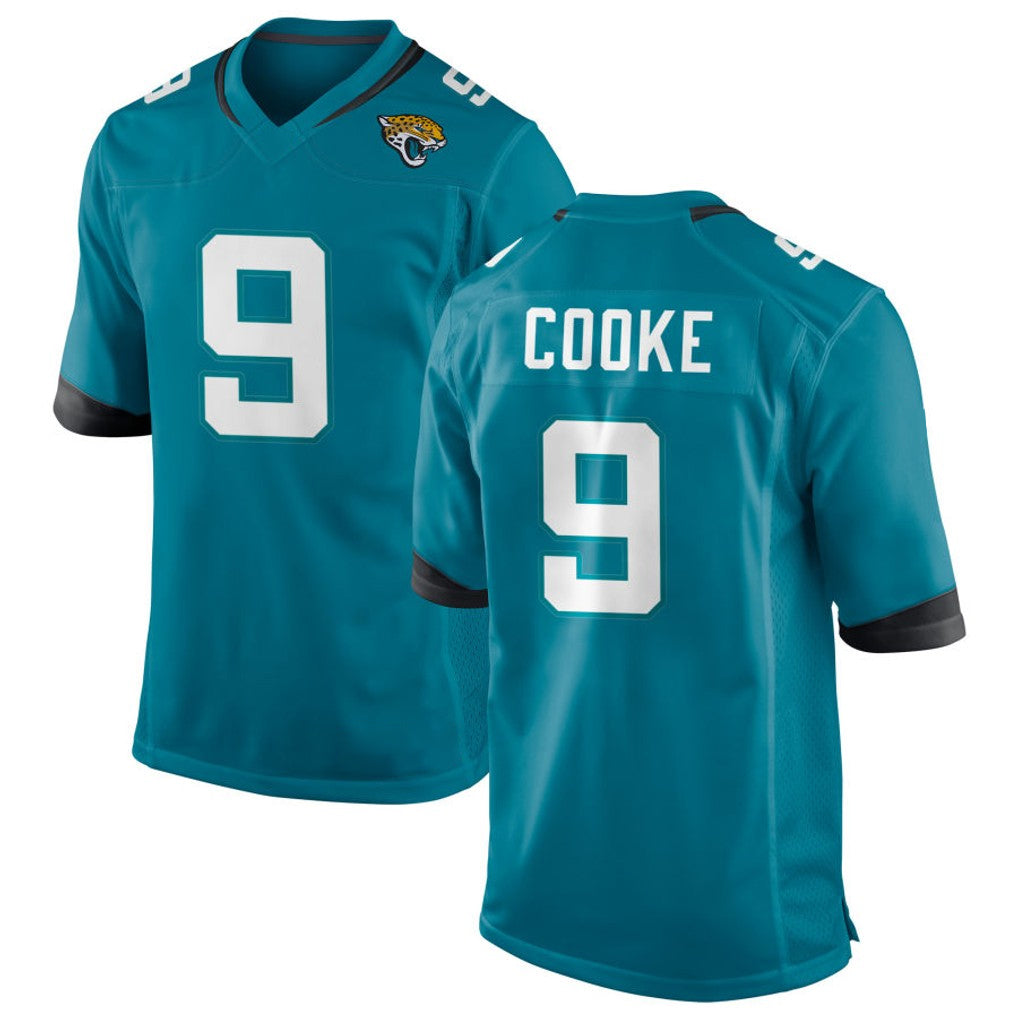 Tlead J.Jaguars #9 Logan Cooke Player Teal Home Game Stitched Jerseys