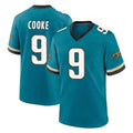 Tlead J.Jaguars #9 Logan Cooke Player Teal Prowler Throwback Limited Home Game Stitched Jerseys