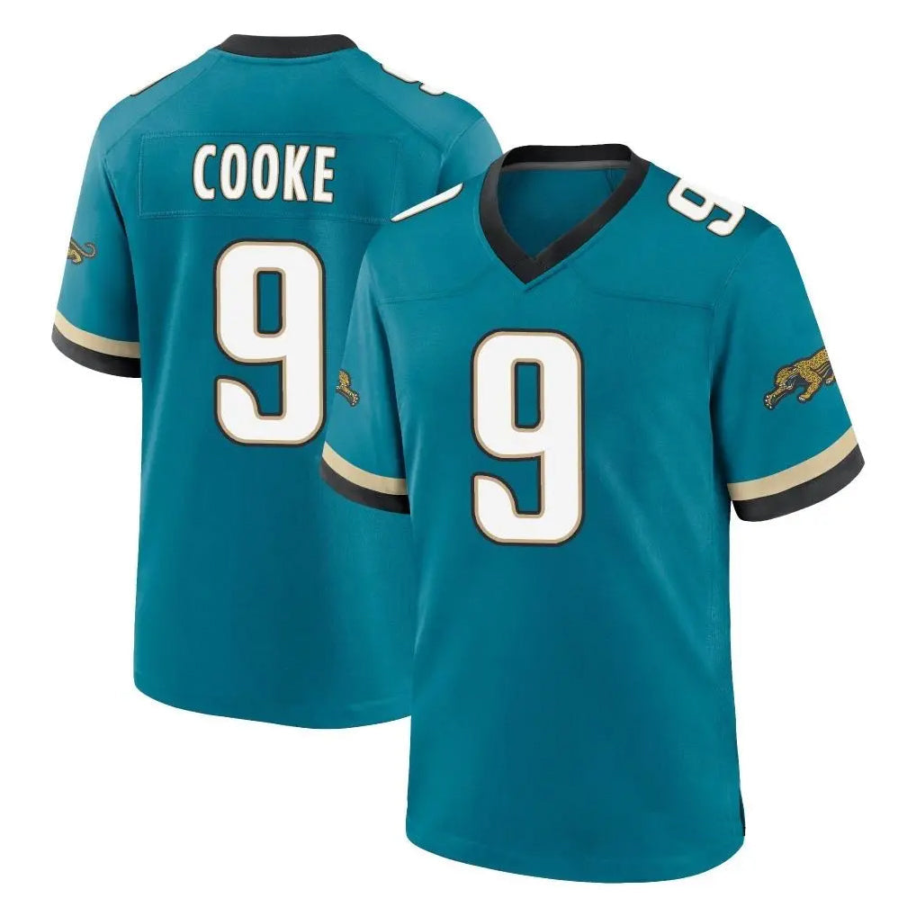 Tlead J.Jaguars #9 Logan Cooke Player Teal Prowler Throwback Limited Home Game Stitched Jerseys