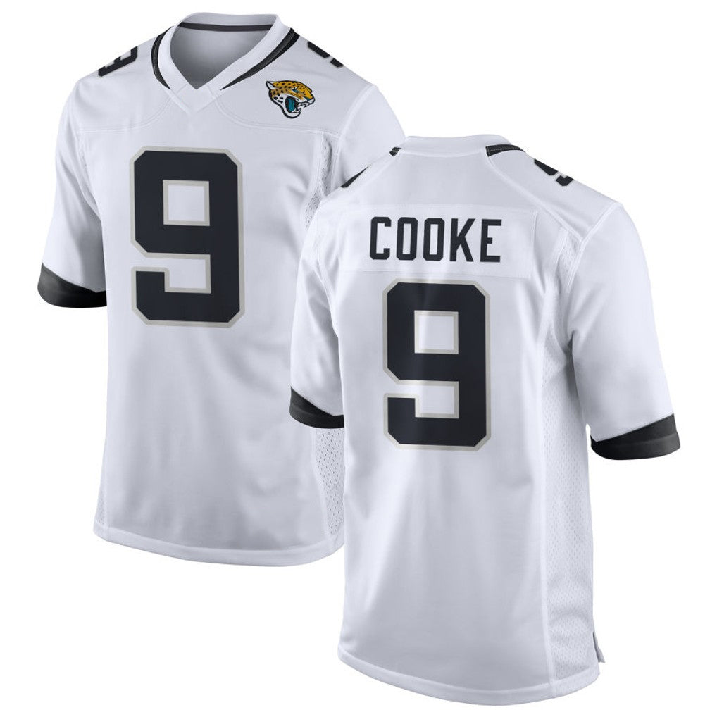 Tlead J.Jaguars #9 Logan Cooke Player White Home Game Stitched Jerseys