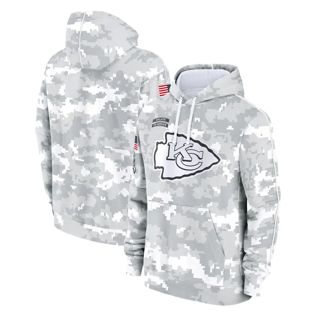 Tlead KC.Chiefs Arctic Camo Salute to Service Hoodies Limited Game Blank Player Stitched Jerseys