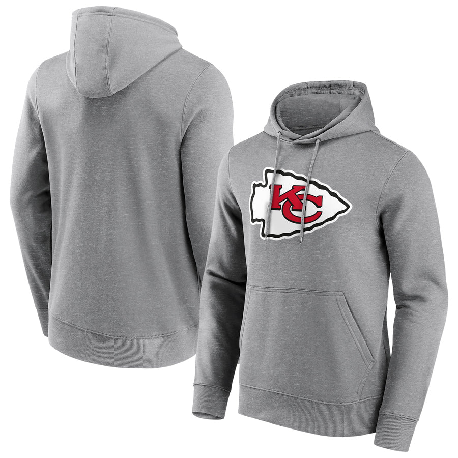 Tlead Custom KC.Chiefs Blank Player Gray Pullover Hoodie Stitched Jerseys