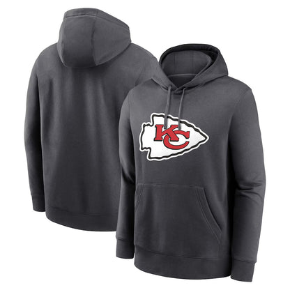 Tlead KC.Chiefs Gray LoGo Pullover Hoodies Limited Blank Player Stitched Jerseys