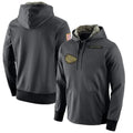 Tlead KC.Chiefs Gray Salute to Service Hoodies Limited Game Blank Player Stitched Jerseys
