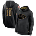 Tlead KC.Chiefs #10 Isiah Pacheco Player Black Salute to Service Hoodies Stitched Jerseys