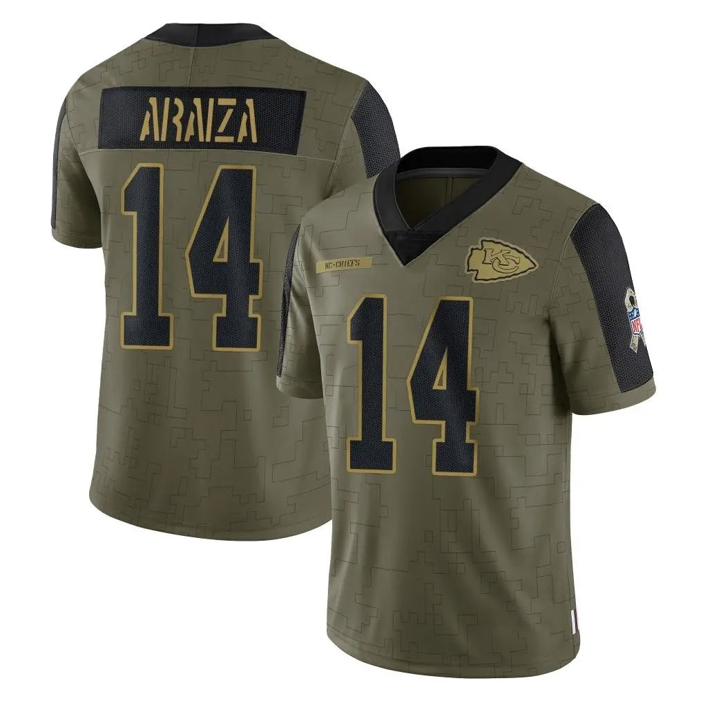 Tlead KC.Chiefs #14 Matt Araiza Player Olive Salute To Service Limited Game Stitched Jerseys