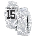 Tlead KC.Chiefs #15 Patrick Mahomes Player Arctic Camo Salute to Service Hoodies Stitched Jerseys