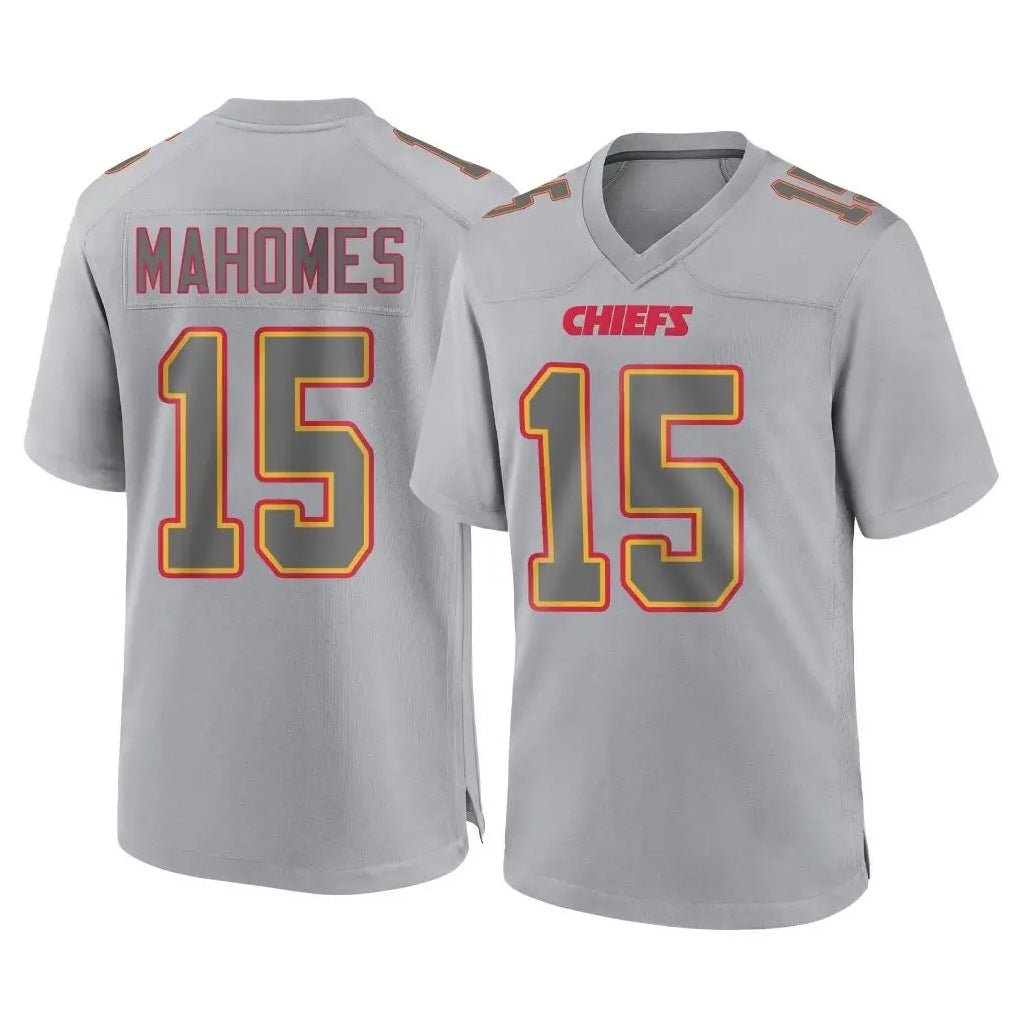 Tlead KC.Chiefs #15 Patrick Mahomes Player Gray Atmosphere Fashion Game Stitched Jerseys