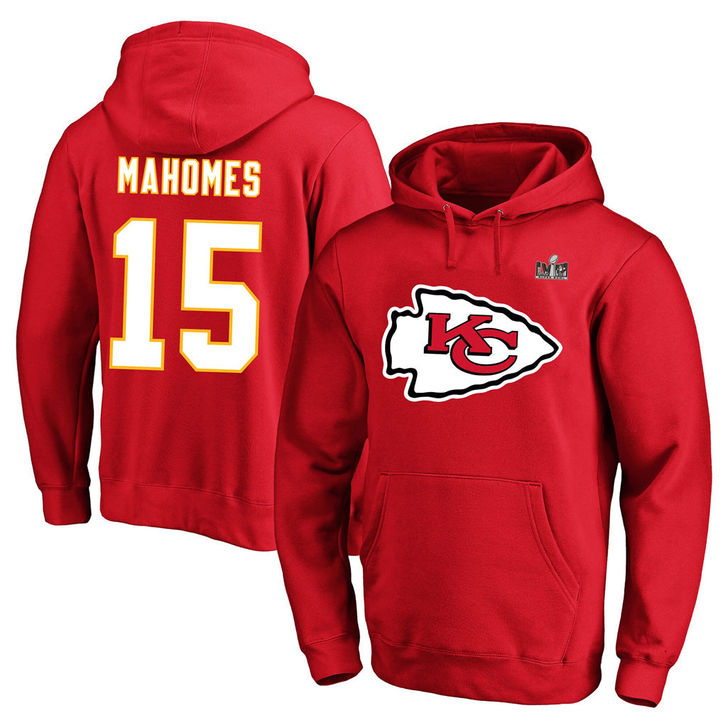 Tlead KC.Chiefs #15 Patrick Mahomes Player Red Pullover Hoodies Stitched Jerseys