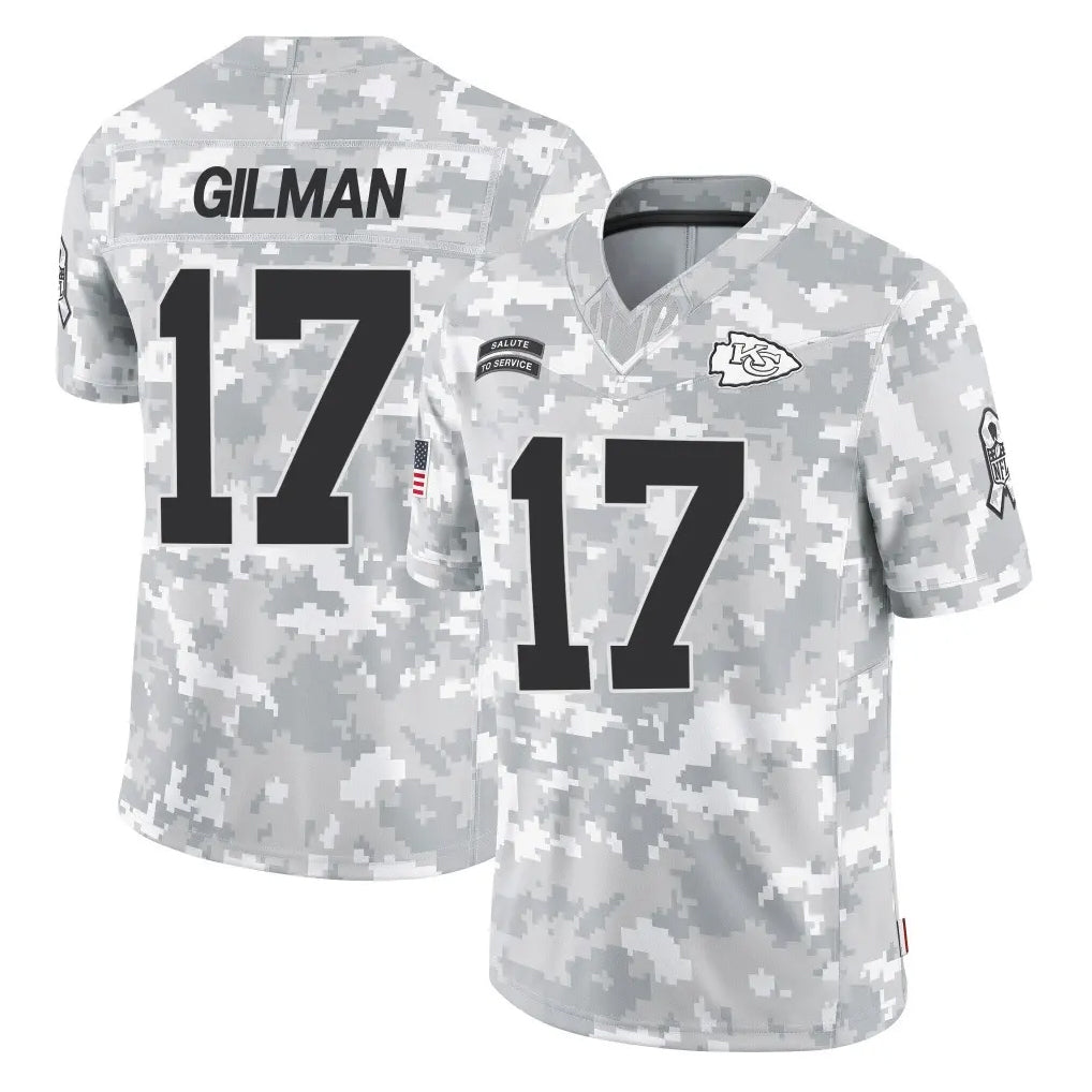Tlead KC.Chiefs #17 Alohi Gilman Player Arctic Camo Salute To Service Limited Game Stitched Jerseys