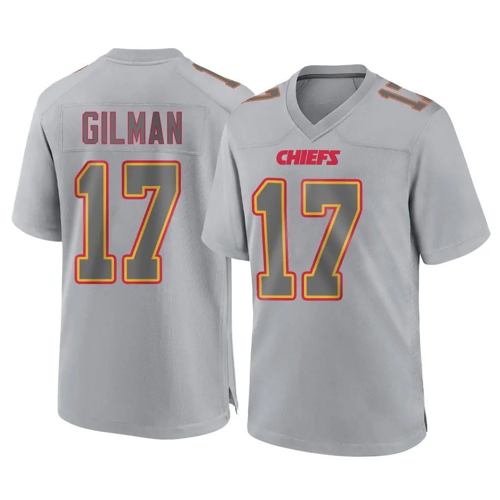 Tlead KC.Chiefs #17 Alohi Gilman Player Gray Atmosphere Fashion Game Stitched Jerseys