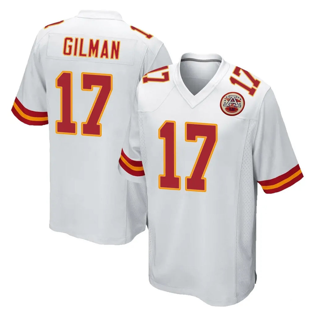 Tlead KC.Chiefs #17 Alohi Gilman Player White Home Game Stitched Jerseys
