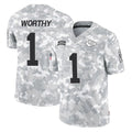Tlead KC.Chiefs #1 Xavier Worthy Player Arctic Camo Salute To Service Limited Game Stitched Jerseys