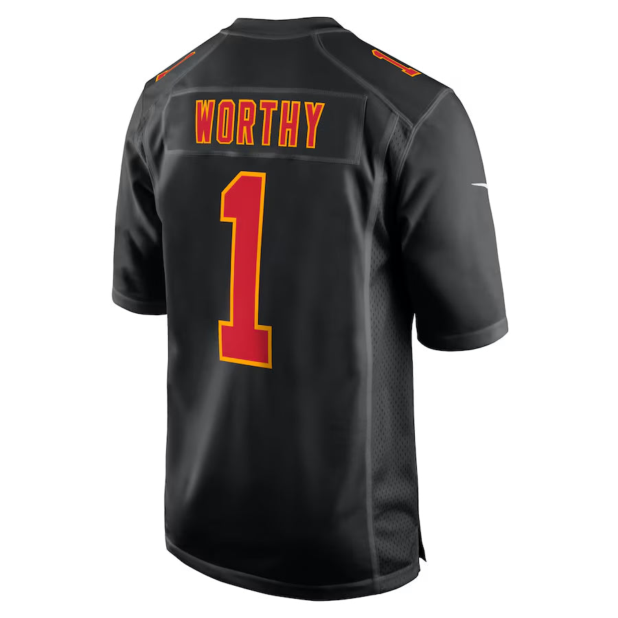 Tlead KC.Chiefs #1 Xavier Worthy Player Carbon Black Fashion Game Stitched Jerseys