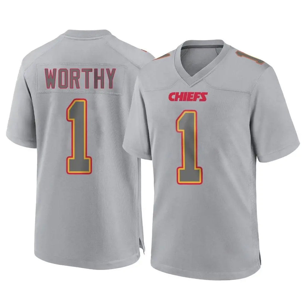 Tlead KC.Chiefs #1 Xavier Worthy Player Gray Atmosphere Fashion Game Stitched Jerseys