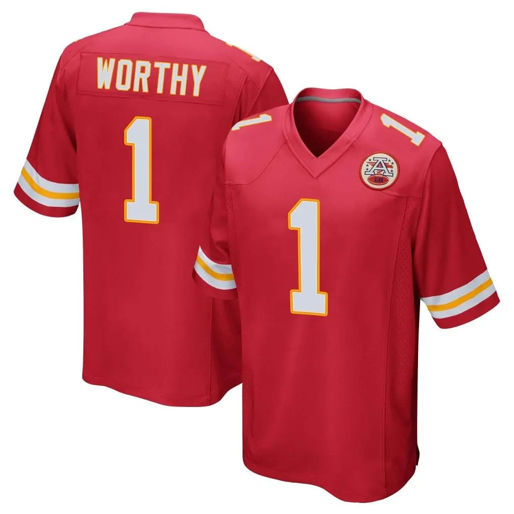 Tlead KC.Chiefs #1 Xavier Worthy Player Red Home Game Stitched Jerseys