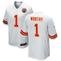 Tlead KC.Chiefs #1 Xavier Worthy Player White Home Game Stitched Jerseys