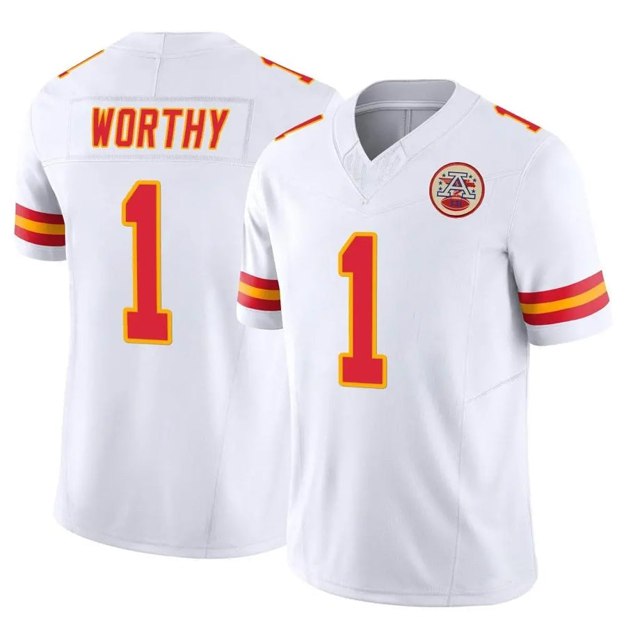 Tlead KC.Chiefs #1 Xavier Worthy Player White Vapor F.U.S.E. Limited Stitched Jerseys
