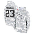 Tlead KC.Chiefs #23 Drue Tranquill Player Arctic Camo Salute to Service Hoodies Limited Game Stitched Jerseys