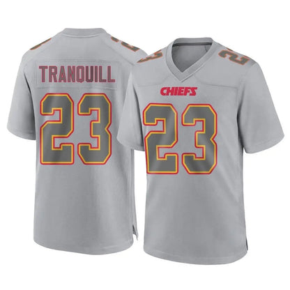 Tlead KC.Chiefs #23 Drue Tranquill Player Gray Atmosphere Fashion Game Stitched Jerseys